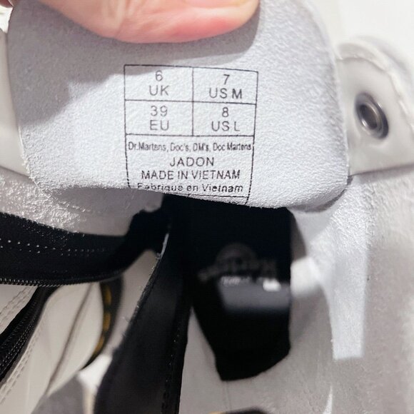 Dr. Martens Jadon 8-Eye Platform Combat Boot White Leather Womens US 8 - Picture 12 of 12